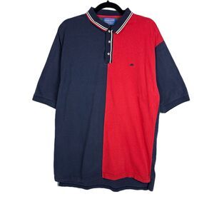 Pendleton‎ Vintage Polo Shirt Men L Red Blue Colorblock 100% Cotton Retro Gift